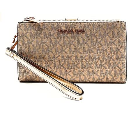 michael kors white and gold wristlet|michael kors large wallet wristlet.